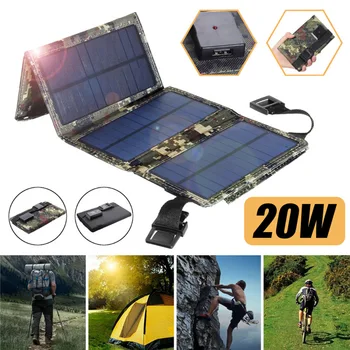 20W Katlanabilir GÜNEŞ panelı Şarj Cihazı Artı Boyutu güneş panelı 5V USB Güvenli Şarj Hücresi güneş enerjili telefon Şarj Cihazı Ev için Açık Kamp