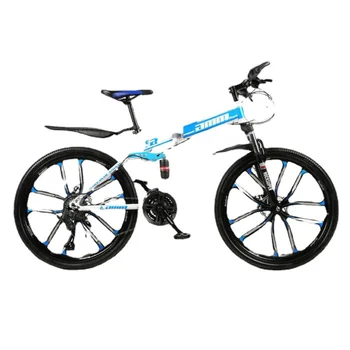 26 İnç Bisiklet 27 \30 Hız Bisiklet Katlanabilir Çift disk fren On Bıçak Tekerlek Karbon Çelik İtme Bisiklet