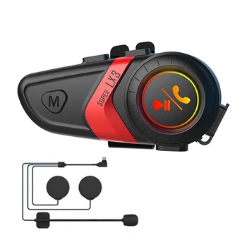 2X LX3 Kask Bluetooth Kulaklık 1200MAH Motosiklet BT5. 0 Kablosuz Eller Serbest Çağrı Stereo Anti-parazit Su Geçirmez Bir