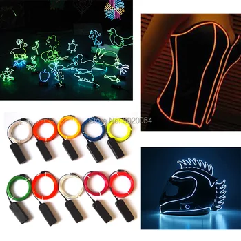 3.2 mm 3V denetleyici giyim motosiklet kask dekor Glow EL tel kablo LED Neon esnek Neon araba ışık