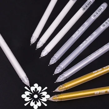 3/9 adet 0.6 mm Vurgulayıcı Kroki İşaretleyiciler Kalemler Beyaz Boya Jel Kalem resim kalemi Manga Boyama İnce Astar Kalem