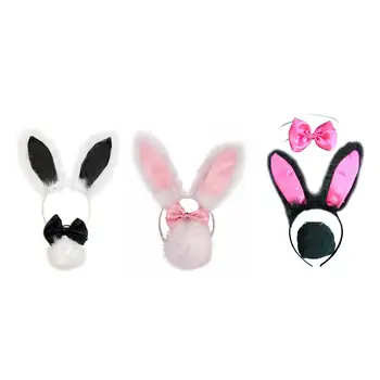 3 Adet Tavşan Kostüm Seti Tavşan Kulak Bandı Maskeli Parti İyilik