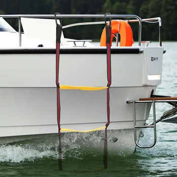 3 Adım Tekne Halat Merdiven Yatılı Halat Merdiven Kayık Motorlu Tekne Kano Sürat Teknesi Bot Yat