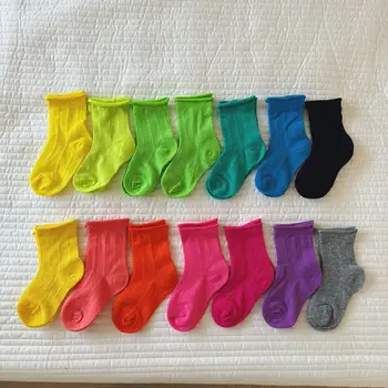 3 Paris / set Bebek Çorap Gökkuşağı Renk Toddler Çorap Erkek Bebek Kız Çorap Yumuşak Pamuk