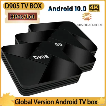 3 adet D905 akıllı tv kutusu Android 10.0 32GB Wifi 2.4 G 4K Amlogic S905 Youtube android tv kutu seti Top Box Medya Oynatıcı Dropshipping