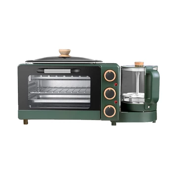 3 İn 1 Yüksek Kaliteli Aile Mini ekmek kızartıcı Fırın Sandviç Makinesi Ev 3in1 Su ısıtıcısı Kahve Kahvaltı Makinesi Seti yumurta pişiricisi