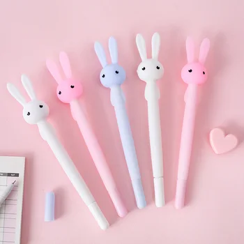 36 adet Yaratıcı tükenmez kalem sevimli tavşan silikon karikatür kalem hediye toptan