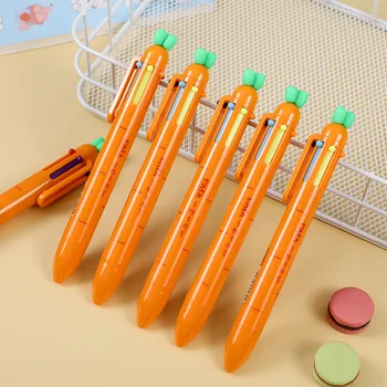36 adet / grup Yaratıcı Havuç 6 Renk Tükenmez Kalem Sevimli 0.7 MM Tükenmez Kalemler Malzeme Ofis Okul Yazma Malzemeleri