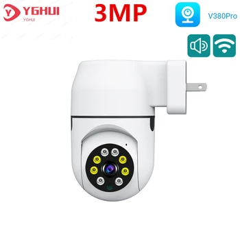3MP V380 Pro MİNİ Kamera WİFİ CCTV İki Yönlü Ses İnsan İzleme Kablosuz Güvenlik Koruma güvenlik kamerası AB ABD priz