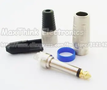 3X1 / 4 6.3 mm MONO metal tıpa için Siyah Plastik ile 4.5 mm kablolar Ses konektörü Ücretsiz kargo