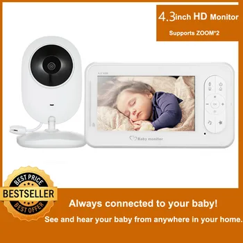 4.3 inç Kablosuz Video bebek izleme monitörü 2 Yönlü Konuşma Yüksek Renkli Çözünürlüklü Bebek Dadı Güvenlik Kamera VOX Modu Sıcaklık İzleme