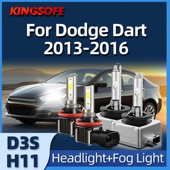 4 Adet araba ışık D3S Xenon HID Far H11 LED COB çip Sis lambası 6000K Dodge Dart İçin Fit 2013 2014 2015 2016