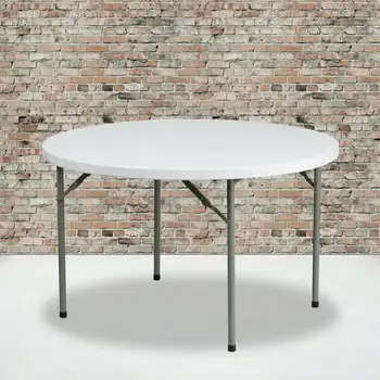 4-Foot yuvarlak granit beyaz plastik katlanır masa demir Mini demir giysi için küçük demir ısı basın mini demir Mini seyahat ürünleri