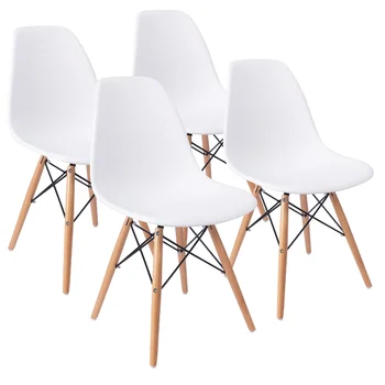 4 adet Önceden Monte Edilmiş Orta Yüzyıl Modern yemek sandalyeleri, yemek odası mobilyası Modern Tarzı İskandinav restoran Sandalyesi