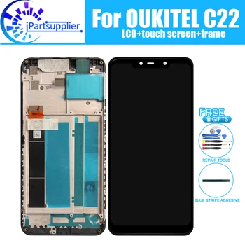 5.86 inç OUKITEL C22 LCD ekran+Dokunmatik Ekran 100 % Orijinal Test LCD Sayısallaştırıcı Cam Panel Değiştirme OUKITEL C22.