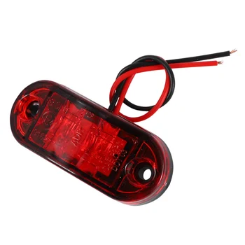 5 Adet kırmızı LED 2.5 inç 2 diyot ışık Oval gümrükleme römork kamyon yan işaret lambası