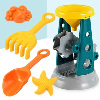5 Adet plaj oyuncakları Seti Maça Kürek Tırmık Su Araçları Yaz Açık Hava Oyunları Oynamak Kum Su Kum Saati Kombinasyonu Çocuklar spor oyuncakları