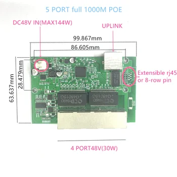 5 POE 1000M Bağlantı Noktası 8 Poe 10/100/1000M Endüstriyel Anahtar gigabit anahtarı 5 gigabit anahtarı gigabit anahtarı POE anahtarı 48V 1000M