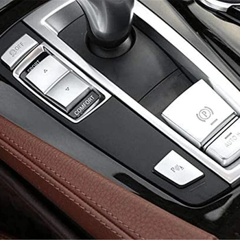 5 adet El Freni Vites Paneli Yan Anahtarı P düğme kapağı BMW 5 6 Serisi İçin X3 ABS Gümüş Elektronik Park Freni Anahtarı Kapağı