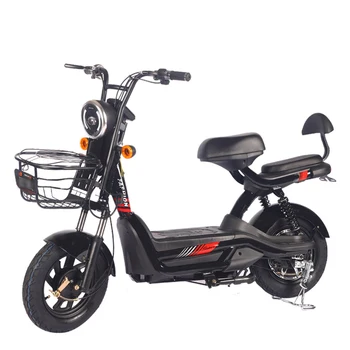 500w Elektrikli Motosiklet 48v19a Electromobile 14 İnç Lityum Pil İle Arka Koltuk Kargo Kutusu Motorlu Bisiklet