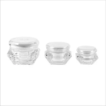 50X5G 10g 15g 30g Taşınabilir Plastik Kavanoz şeffaf Plastik Pot Nail Art Glitters Mini Küçük Makyaj Krem Kozmetik Konteyner