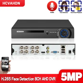 5MP 8CH 6 İn 1 Hibrid DVR NVR Kaydedici XMEYE Yüz Algılama CCTV Dijital Gözetim Video Kaydedici H. 265 DVR Güvenlik Sistemi