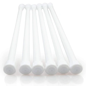 6 Paket Gergi Çubukları, Ayarlanabilir Yaylı Dolap Çubukları Çubuk Perde Çubukları Beyaz