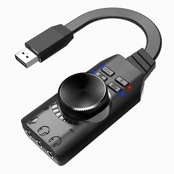 7.1 Kanal Harici USB Bilgisayar Oyunu Ses Kartı PUBG Oyun Harici Ses Kartı 3.5 mm USB adaptör fiş ve Çalıştır PC Dizüstü Bilgisayar