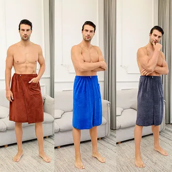 70 * 140cm Erkek Duş Giyilebilir banyo havlusu Cepli Yumuşak Mikrofiber Yüzme Plaj havlusu Battaniye banyo havlusu Şal Giyilebilir