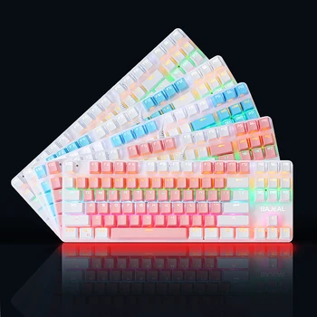 87 teclado Tuşları Keycaps Kablolu mekanik klavye karışık ışık mavi anahtarı süspansiyon düğmesi PC Laptop için LOL PS