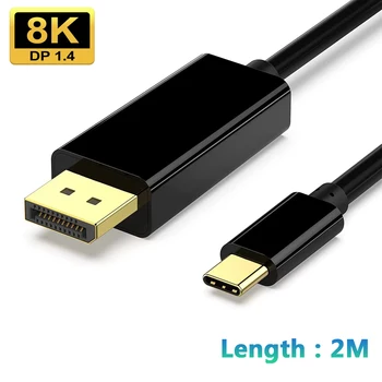 8K 60HZ USB C DisplayPort Kablosu Tip C 3.1 Ekran bağlantı noktası 1.4 Kablo 4K@144HZ DP Thunderbolt 3 MacBook Pro İçin Samsung S21