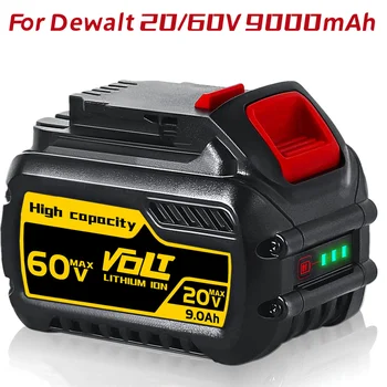 9000 mAh Dewlt FlexVolt 120 V 60 V 20 V pil değiştirme Araçları elektrikli matkap DCB606 DCB612 DCB609 DCB200