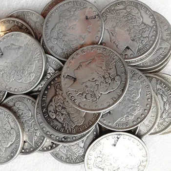 ABD 26 gram-28 gram 28 adet Morgan Dolar 1878-1921 Farklı Tarihler ' S ' Mintmark Gümüş Kaplama Kopya Paraları Yüksek Kalite