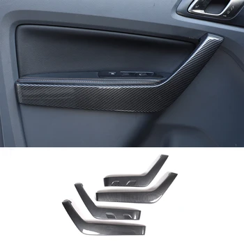 ABS Karbon Fiber Araba İç Kapı Kolu Dekoratif Kapak Ford Ranger 2015-2021 İçin Araba Aksesuarları