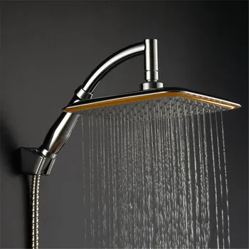 ABS Krom 9 İnç Kare İnce Dönebilen Üst yağmur biçimli duş Kafa Duvara Monte Uzatma Kolu Su Tasarrufu Basınçlı Duş Banyo için