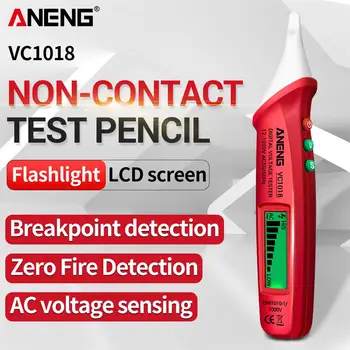 ANENG VC1018 Elektrikli Sensör Test Cihazı Kalem Dijital Akıllı AC Gerilim Metre 1000V Voltmetre Buzzer Dedektörü elektrikli alet pil paketi