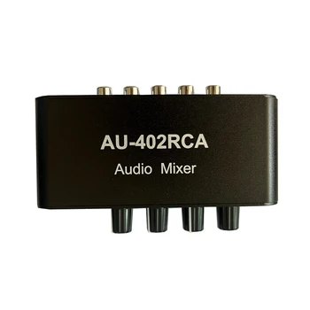 AU-402RCA Stereo Ses Karışık Dağıtıcı Sinyal Seçici Switcher 4 ın 2 Out RCA Ses Kontrolleri Kulaklık Amplifikatörü
