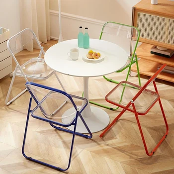 Akrilik Sandalye Modern Stil Ergonomik Arkalığı Dairesel Oturma Yüzeyi Rahat Oturma Hissi Tabure Minimalist