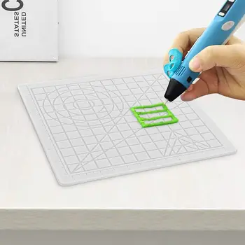 Aksesuarları ısıya dayanıklı parmak koruyucuları esnek 3D kalem Mat 3D kalem şablonlar silikon ped 3D baskı Mat