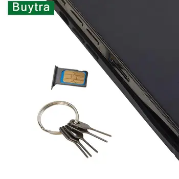 Anti-Kayıp Sım Kart Kaldırma İğnesi 5 adet Sım Kart Pin + 1 Halka Anahtar Aracı Telefon Çıkarma Pin SIM Kart Tepsi Çıkarma Pin Anahtarlık