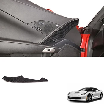 Araba Karbon Fiber İç Ana Sürücü Kapı Paneli Şeritler Dekorasyon Kapak Trim için Chevrolet Corvette C7 2014-2019