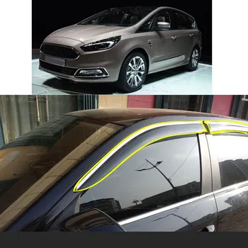 Araba Sticker Plastik pencere camı Rüzgar Visor Yağmur / Güneş koruyucu havalandırma Ford S-max İçin SMax 2006-2007 2008 2009 2010 2011 2012 2013 2014