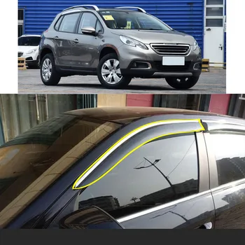 Araba Vücut Şekillendirici Sticker Plastik pencere camı Rüzgar Visor Yağmur / Güneş koruyucu havalandırma İçin Peugeot 2008 2014 2015 2016 2017 2018 2019
