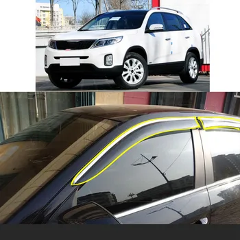 Araba Vücut Şekillendirici Sticker Plastik pencere camı Rüzgar Visor Yağmur / Güneş koruyucu havalandırma Parçaları KİA Sorento 2009 İçin 2010 2011 2012 2013 2014