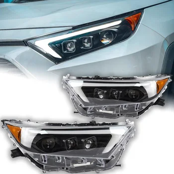 Araba ışıkları Toyota RAV4 Far Projektör Lens 2018-2021 Dinamik Sinyal Kafa Lambası LED Farlar Drl Otomotiv Aksesuarları
