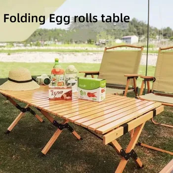 Açık Kamp Katlanır Masa Kayın / Çam Yumurta Rulo Masa Sabit Çam kamp masası Piknik Barbekü Kamp Malzemeleri Yenilik