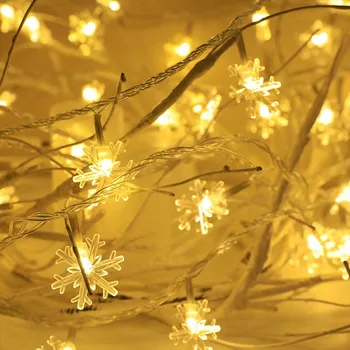 Açık LED dize ışıkları yıldız kar tanesi tatil yeni yıl peri çelenk noel düğün parti dekoratif ışıklar