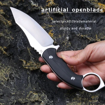 Açık düz bıçak taktikleri alan balıkçı bıçağı keskin uçlu yüksek sertlik meyve keskin güçlü dayanıklı küçük taşıma bıçağı