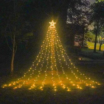 Açık noel süslemeleri ab / abd Plug güneş yıldız ışığı dize LED ağaç ışık aydınlatma Yard festivali sevgililer parti dekor
