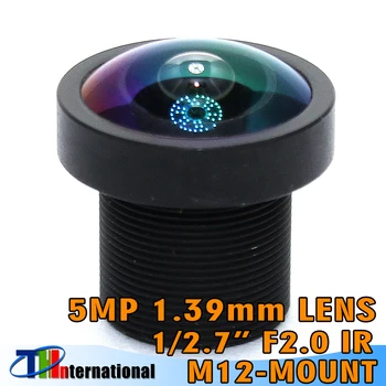 Balıkgözü 5.0 Megapiksel 1.39 mm Lens Geniş açı 180 Derece MTV M12 x 0.5 Dağı Kızılötesi Gece Görüş Lens CCTV Güvenlik Kamera İçin